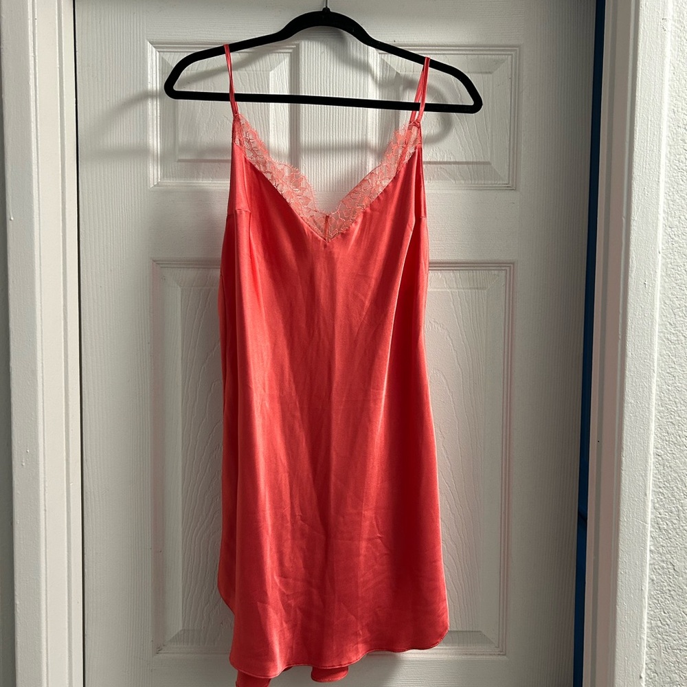 Victoria's Secret Coral Lace-Trim Slip